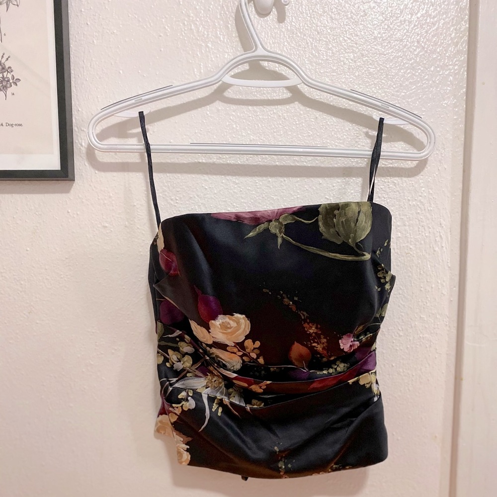 Vintage Floral Bustier crop top